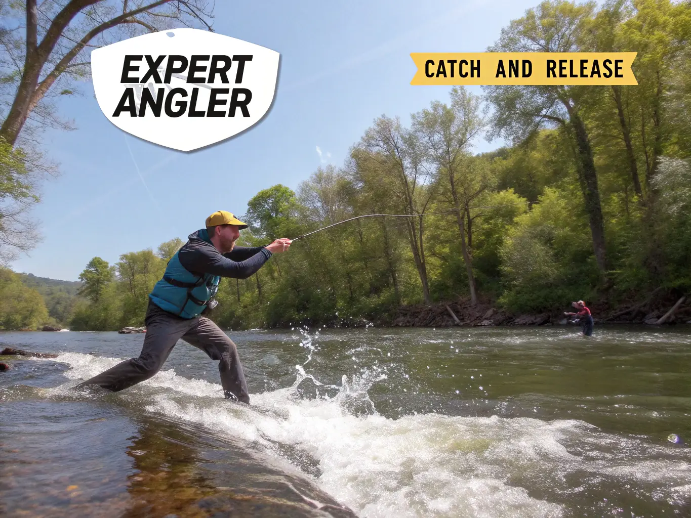 A workshop session where experienced fishermen are teaching young anglers about sustainable fishing techniques and the importance of catch and release.